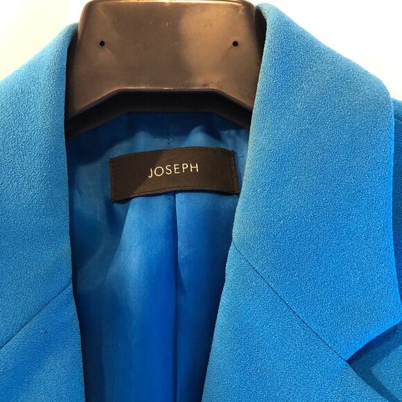 JOSEPH Tailored Cobalt/Azure Blue Single-Button Crepe Blazer (S/M) - Picture 6 of 6
